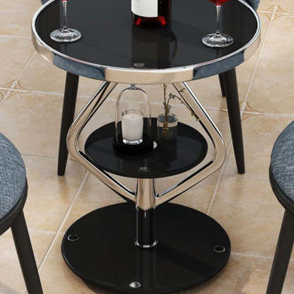 Round Tempered Glass Steel Coffee Table
