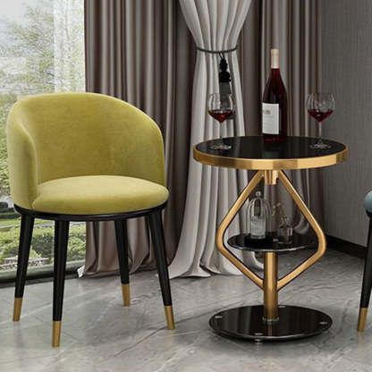 Round Tempered Glass Steel Coffee Table