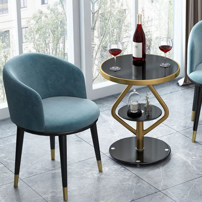 Round Tempered Glass Steel Coffee Table