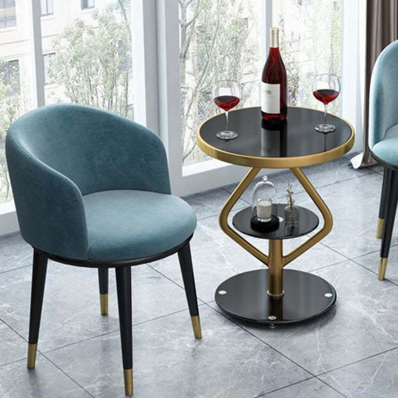 Round Tempered Glass Steel Coffee Table