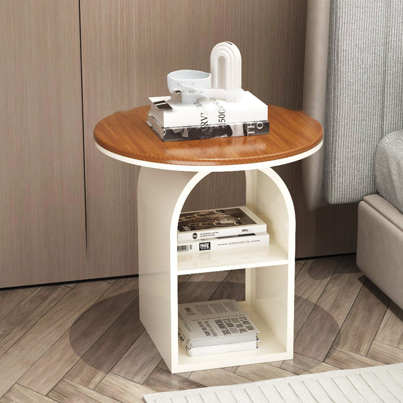 Minimalist Tempered Glass Iron 3-Tier End Table
