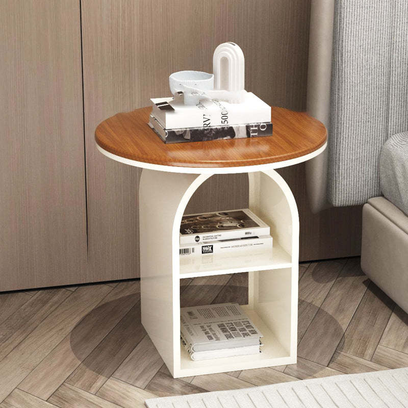 Minimalist 3-tier end cream iron glass metal end & side tables, Lighom