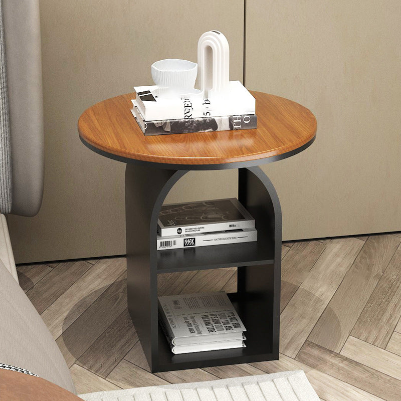 Minimalist Tempered Glass Iron 3-Tier End Table