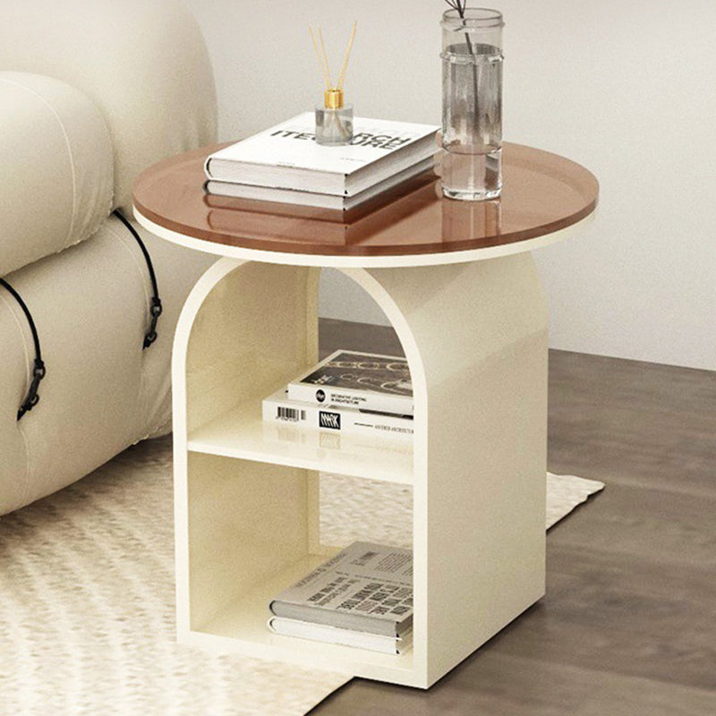 Minimalist Tempered Glass Iron 3-Tier End Table