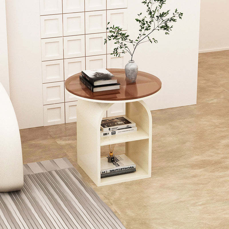 Minimalist Tempered Glass Iron 3-Tier End Table