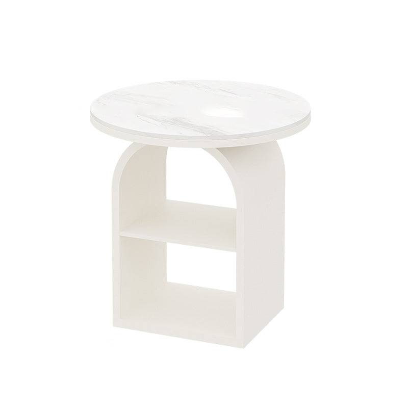 Minimalist Tempered Glass Iron 3-Tier End Table