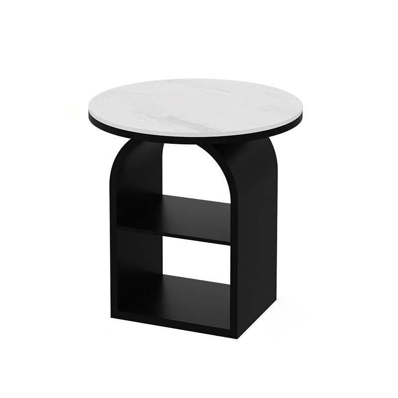 Minimalist Tempered Glass Iron 3-Tier End Table