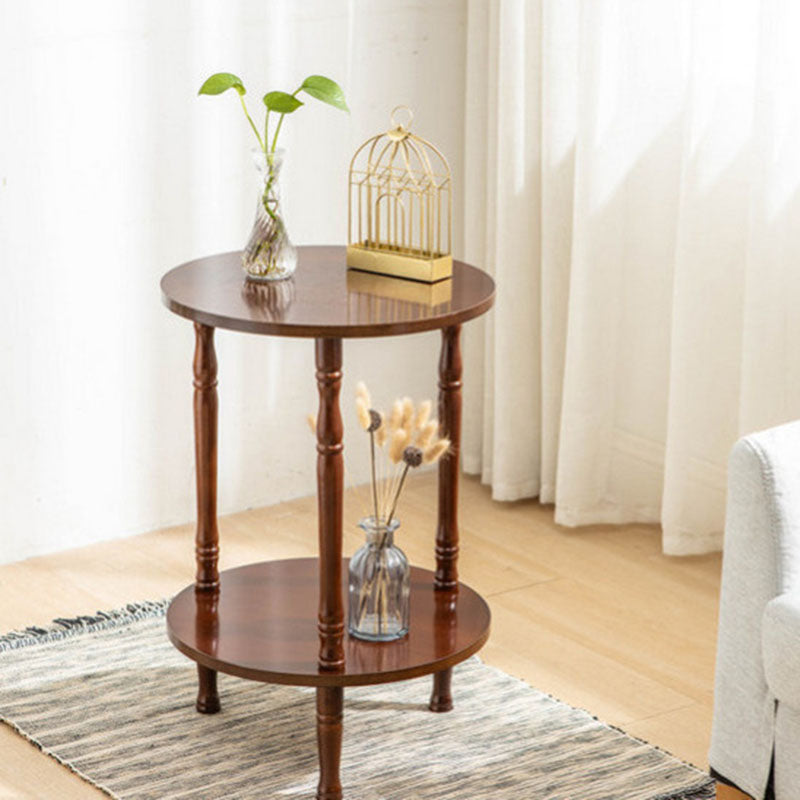 Nordic Round Wood 2-Tier Coffee Table