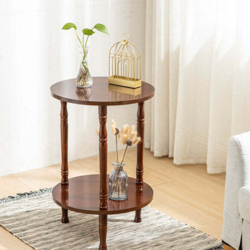 Nordic Round Wood 2-Tier Coffee Table