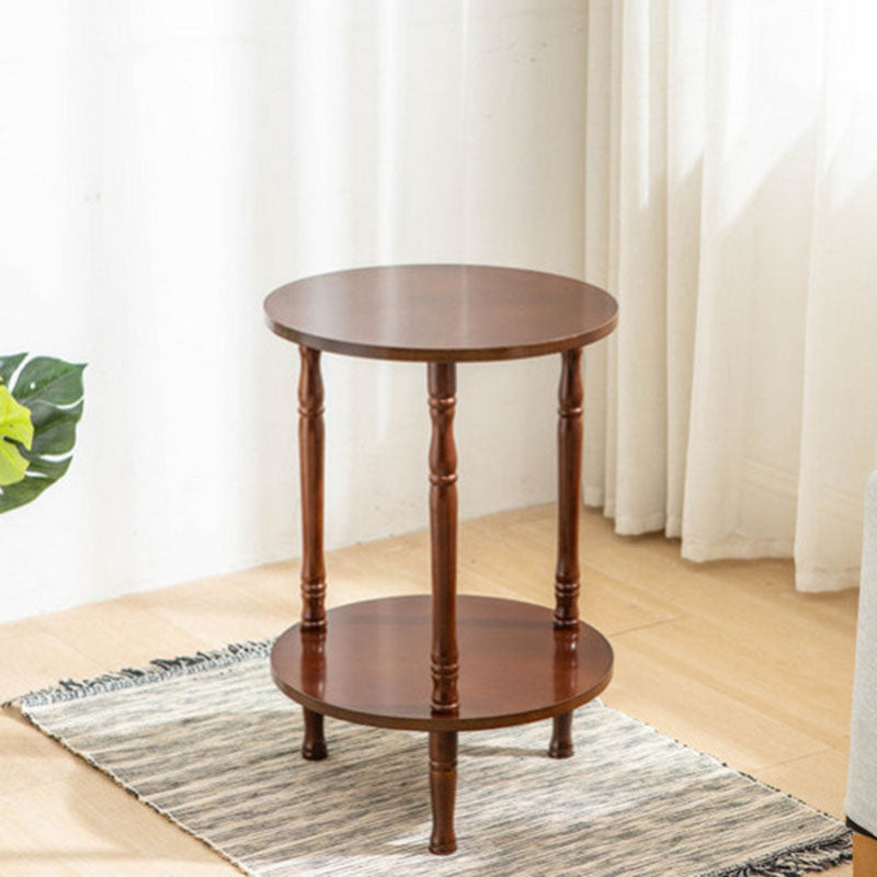 Nordic Round Wood 2-Tier Coffee Table