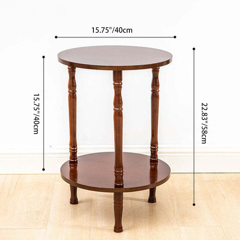 Nordic Round Wood 2-Tier Coffee Table
