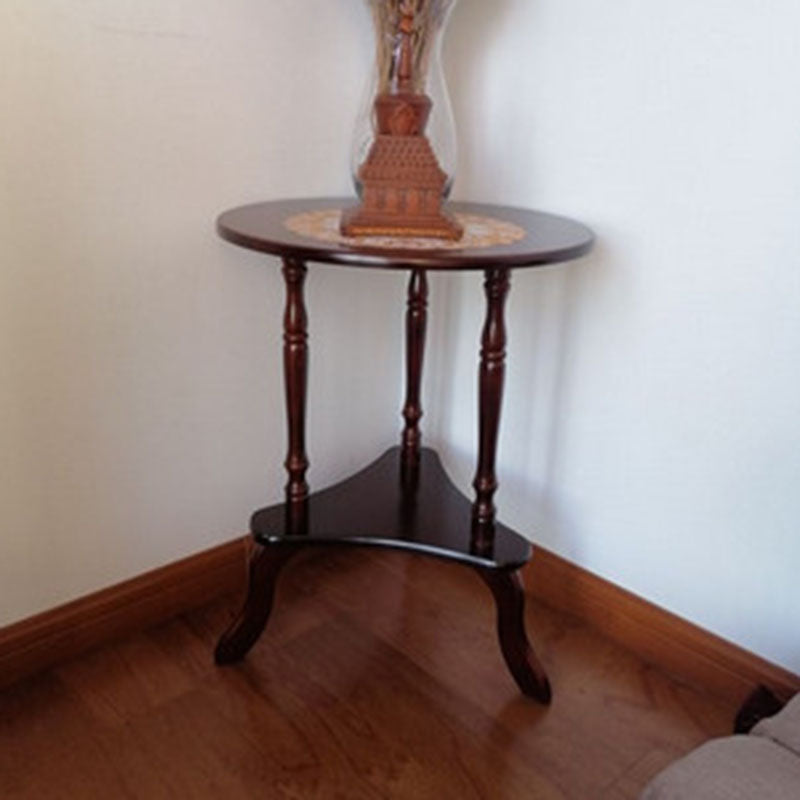 Nordic Round Wood 2-Tier Coffee Table