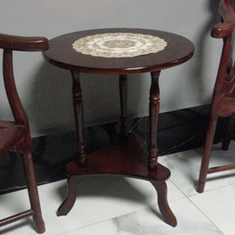 Nordic Round Wood 2-Tier Coffee Table