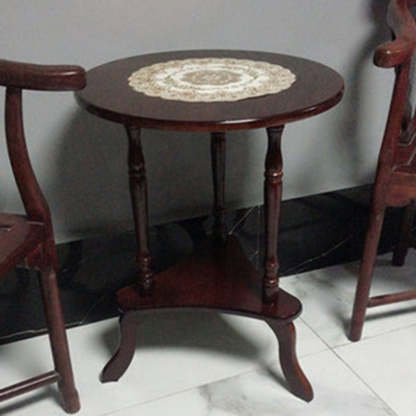 Nordic Round Wood 2-Tier Coffee Table