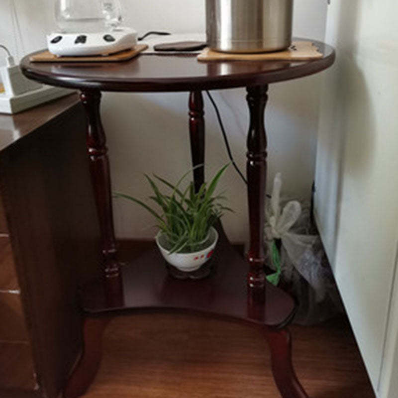 Nordic Round Wood 2-Tier Coffee Table