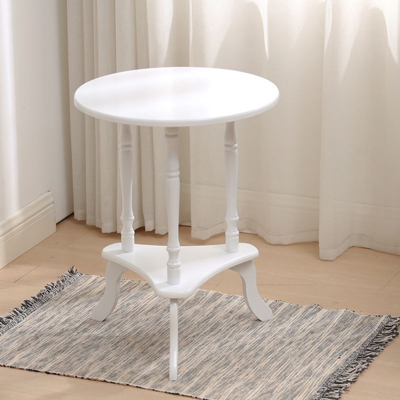 European Solid Wood Tripod 2-Tier End Table