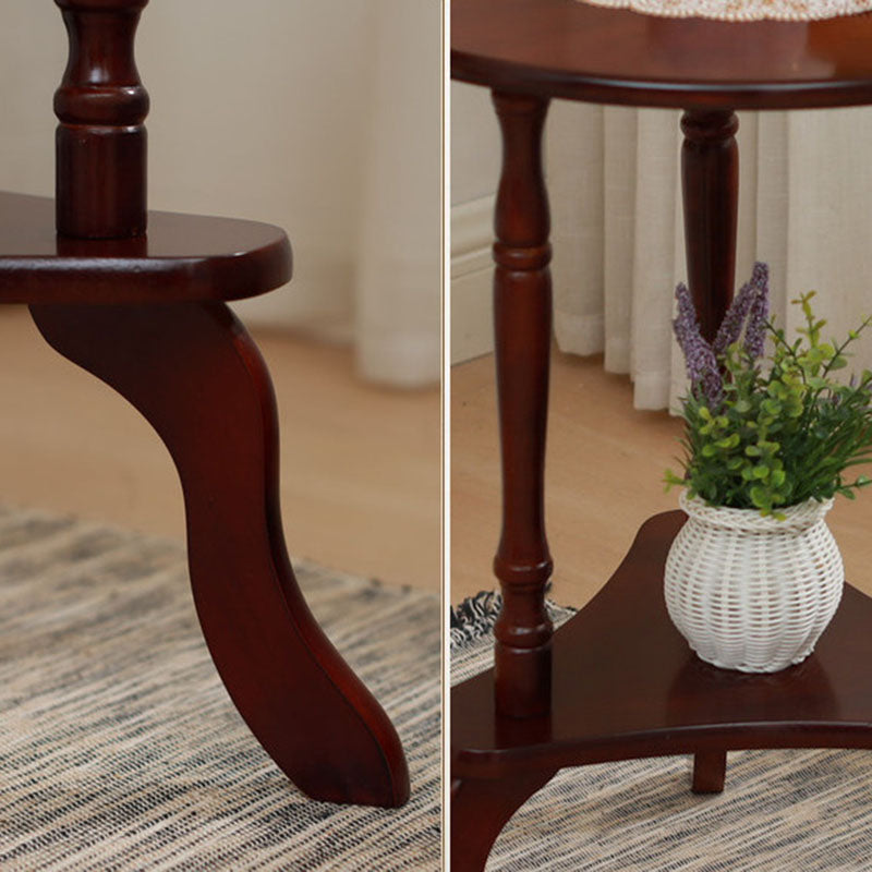 Nordic Round Wood 2-Tier Coffee Table