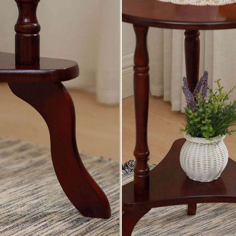 Nordic Round Wood 2-Tier Coffee Table