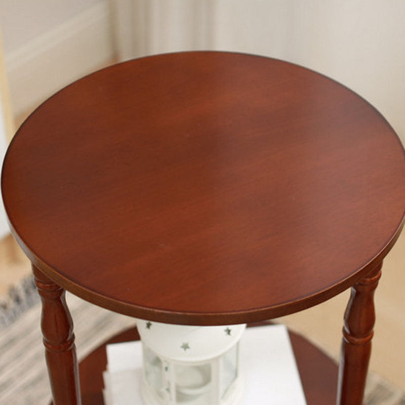 Nordic Round Wood 2-Tier Coffee Table