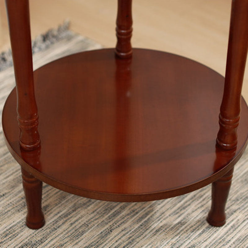 Nordic Round Wood 2-Tier Coffee Table