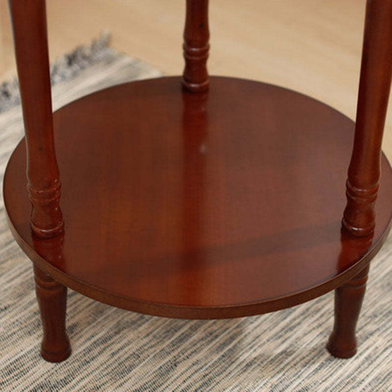 Nordic Round Wood 2-Tier Coffee Table