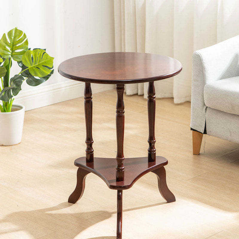 Nordic Round Wood 2-Tier Coffee Table