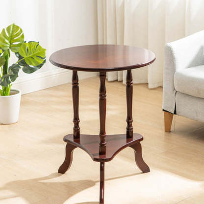 Nordic Round Wood 2-Tier Coffee Table
