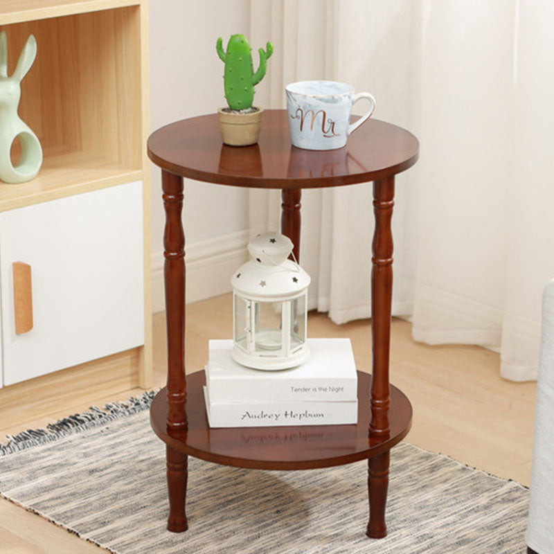 Nordic Round Wood 2-Tier Coffee Table