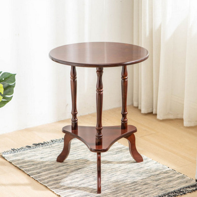 Nordic Round Wood 2-Tier Coffee Table