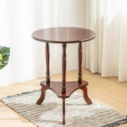 Nordic Round Wood 2-Tier Coffee Table