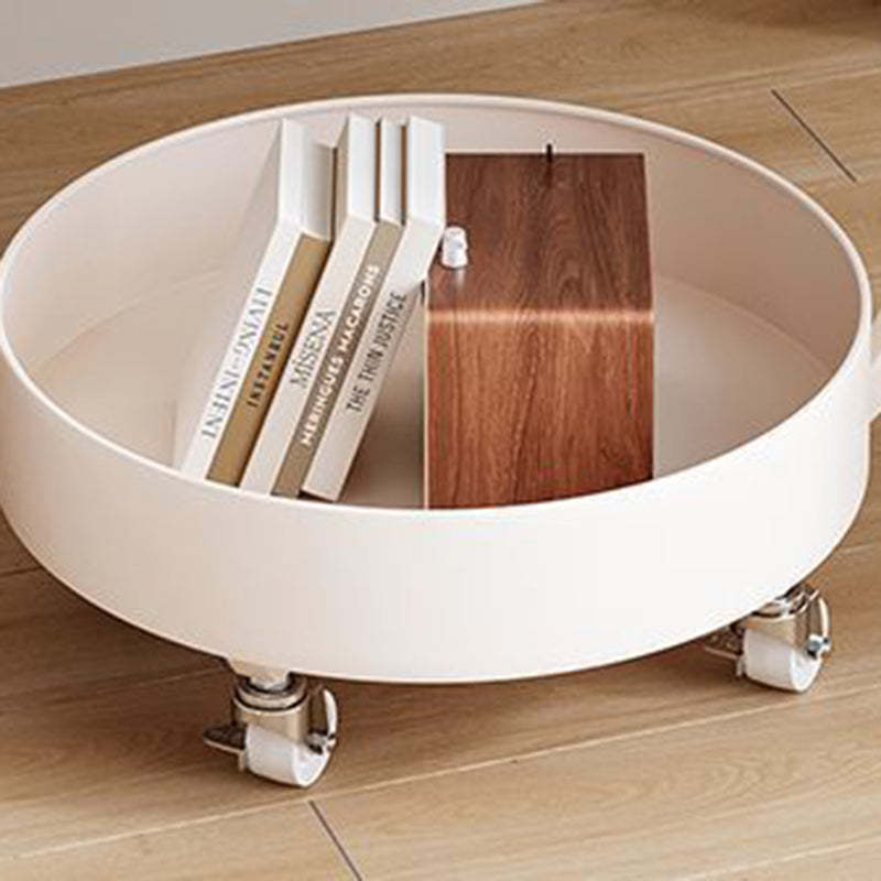Contemporary Movable Tempered Glass Iron End Table