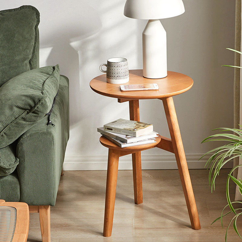 Minimalist Round Solid Wood End Table