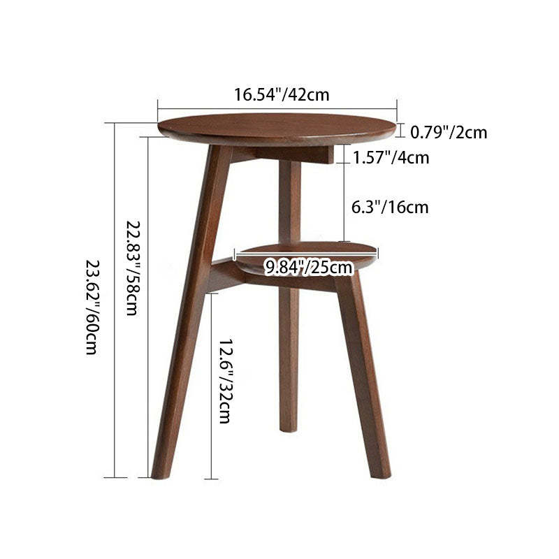 Minimalist Round Solid Wood End Table