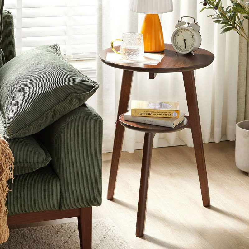 Minimalist Round Solid Wood End Table