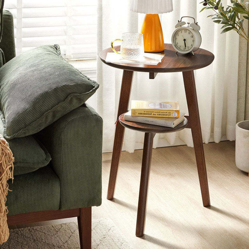 Minimalist Round Solid Wood End Table