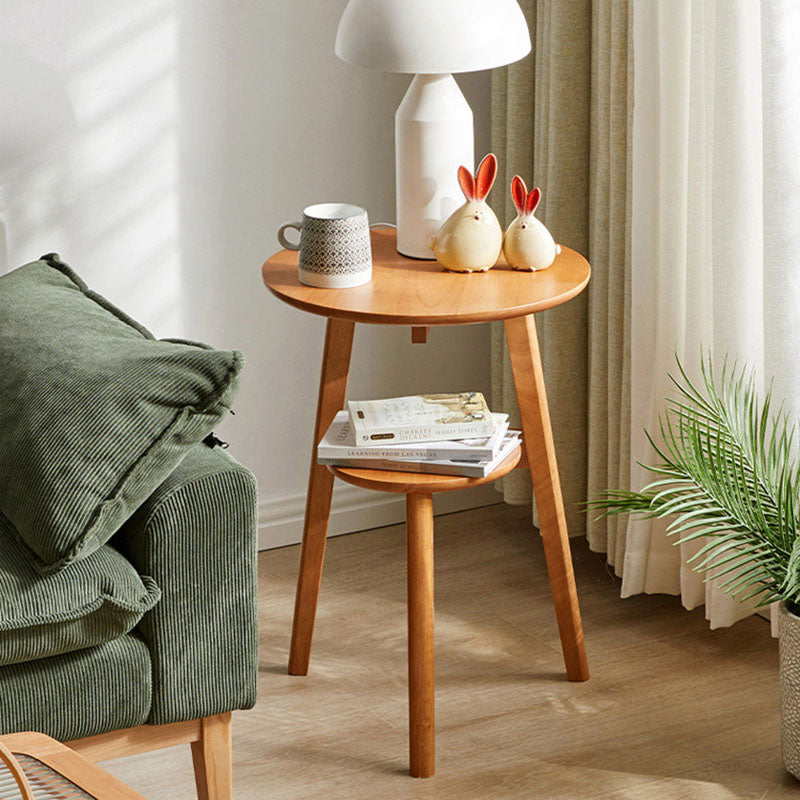 Minimalist Round Solid Wood End Table