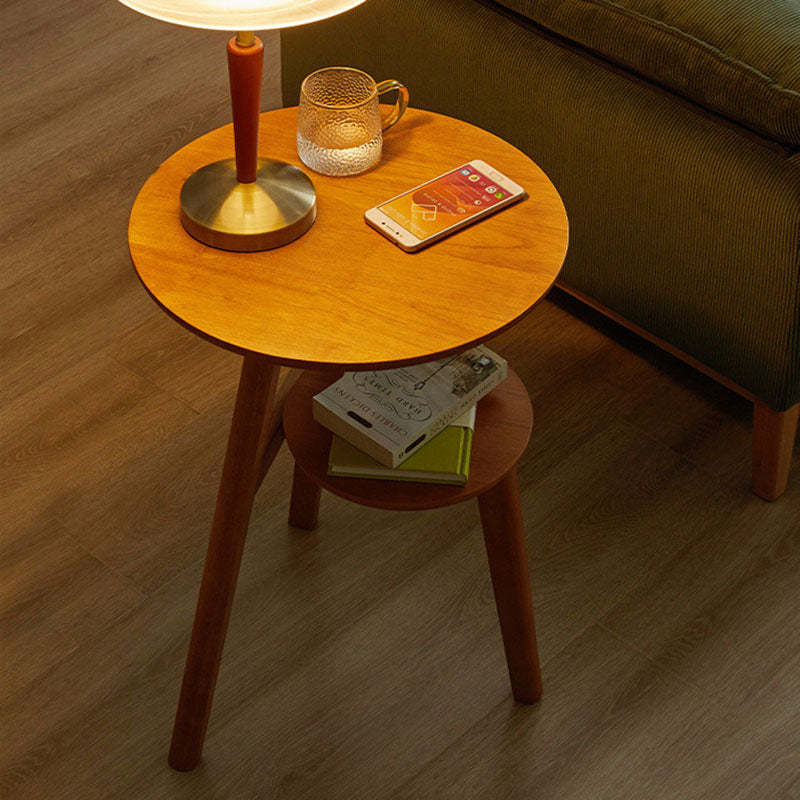 Minimalist Round Solid Wood End Table