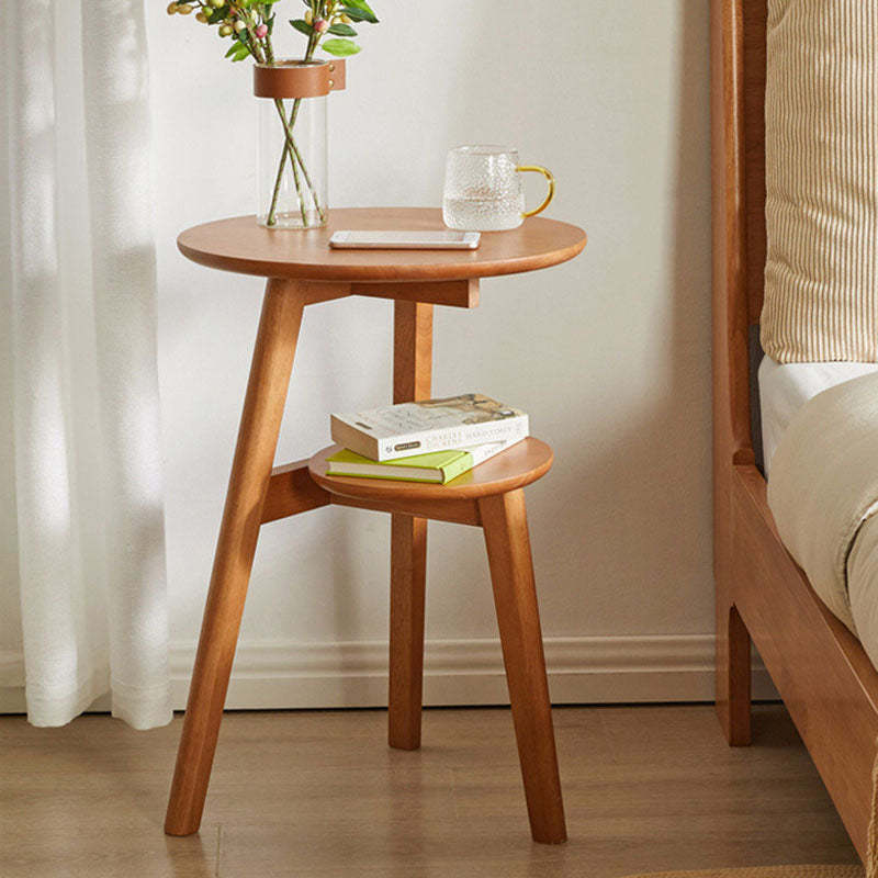 Minimalist Round Solid Wood End Table