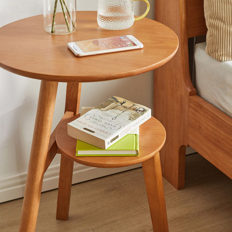 Minimalist Round Solid Wood End Table