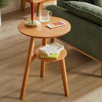 Minimalist Round Solid Wood End Table
