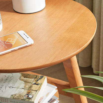 Minimalist Round Solid Wood End Table