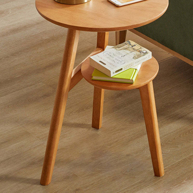 Minimalist Round Solid Wood End Table