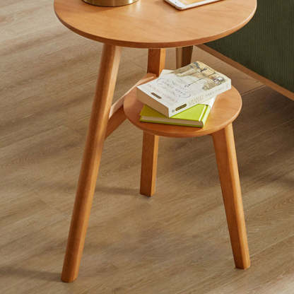 Minimalist Round Solid Wood End Table