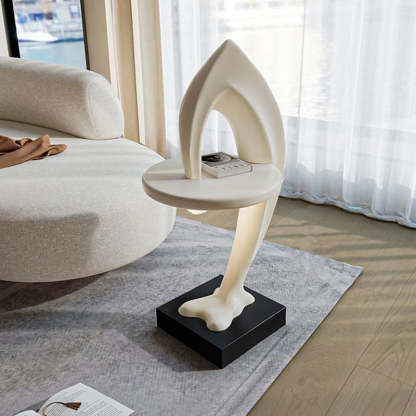 Contemporary Dolphin Shape End Table