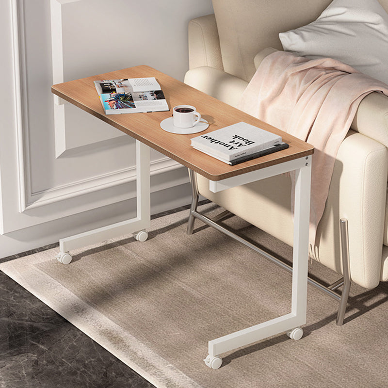 Minimalist Particle Board Steel C-Shape End Table