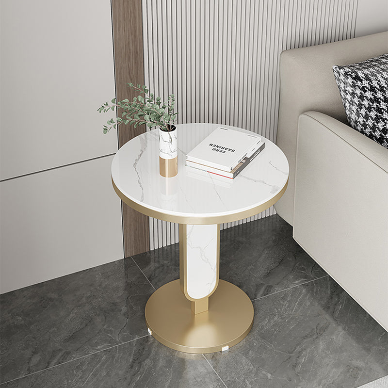 Luxury Round Rock Slab Steel Coffee Table