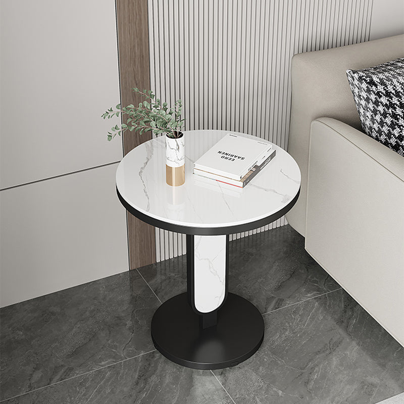 Luxury Round Rock Slab Steel Coffee Table