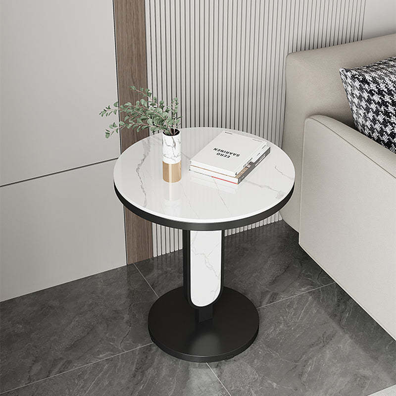 Luxury Round Rock Slab Steel Coffee Table