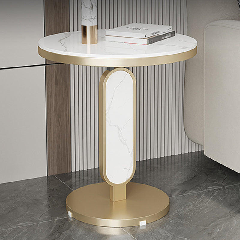 Luxury Round Rock Slab Steel Coffee Table