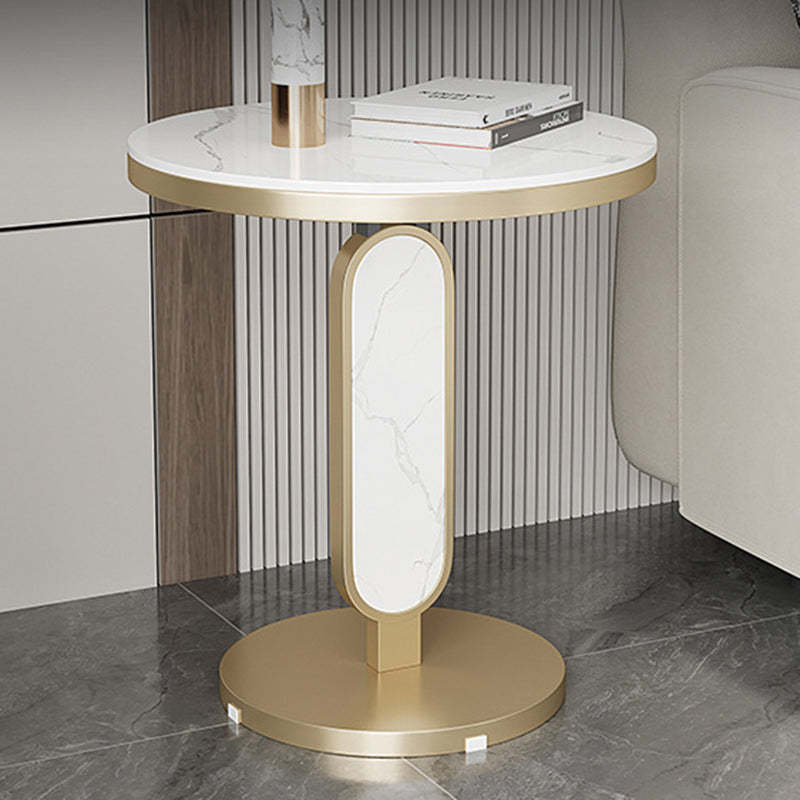 Luxury Round Rock Slab Steel Coffee Table